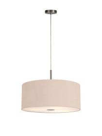 DK0550  Baymont 60cm 5 Light Pendant Satin Nickel; Antique Gold/Ruby; Frosted Diffuser
